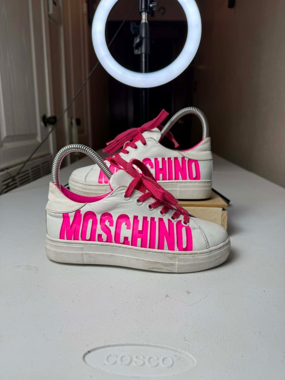 moschino couture women leather sneakers Sz 34 / US 4